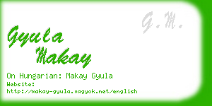 gyula makay business card